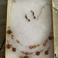  Necklace With Pierced Earrings