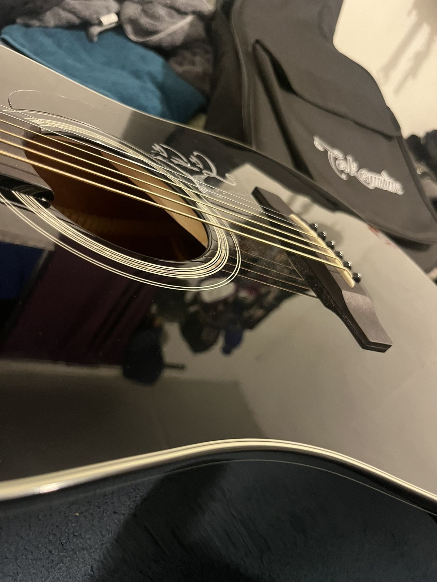 Black Takamine Guitar