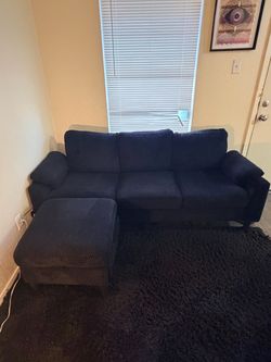 Small sectional and rug