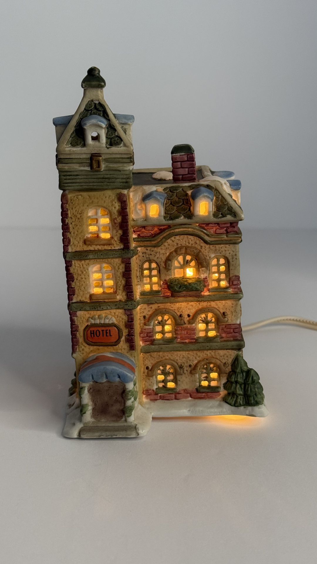 The Christmas Collection Lighted Hotel House Village Building w/ Box Works