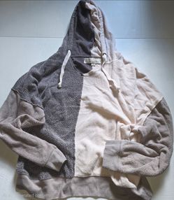 Two-Tone Color Block Pullover Hoodie size M
