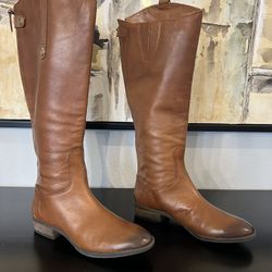 Sam Edelman Penny Leather Riding Boots Whiskey Leather