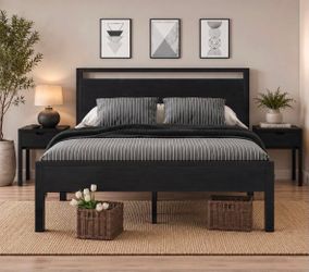 🔥 Full Size Black Bed Frame – Modern, Heavy Duty 800 LB Capacity, new in box 📦 M14