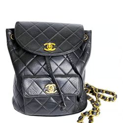 Vintage. Chanel Lambskin Backpack Purse