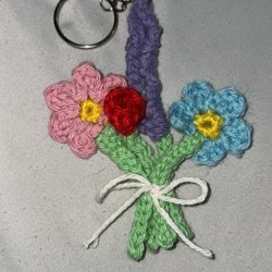 Crochet Flower Bouquet keychains 