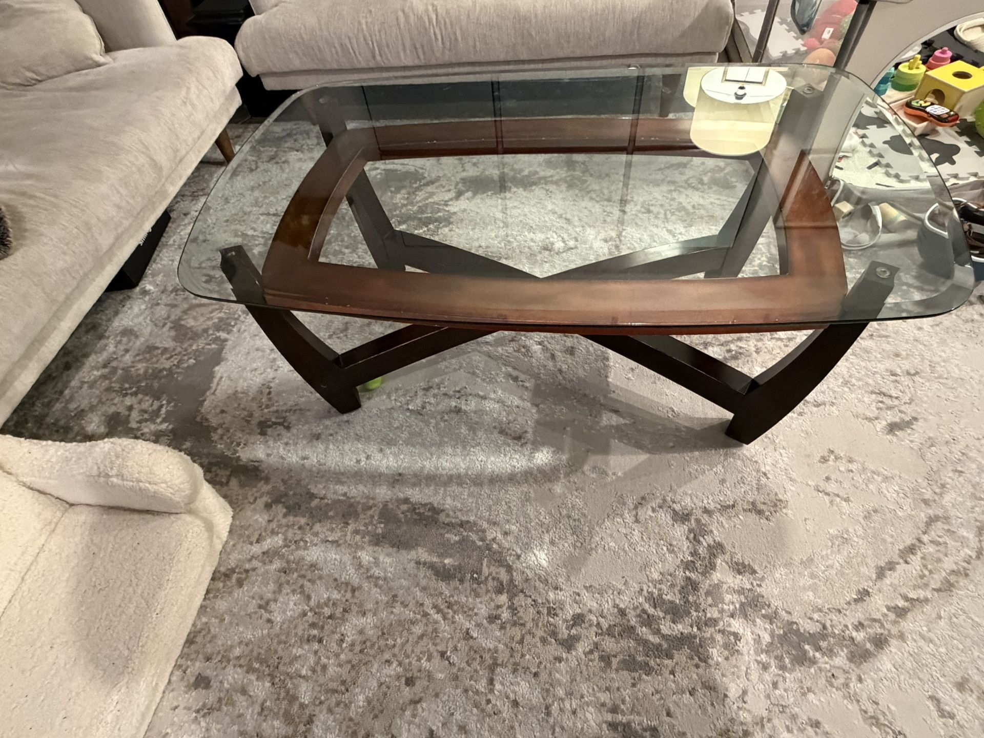 Glass Living Room Table And End Table