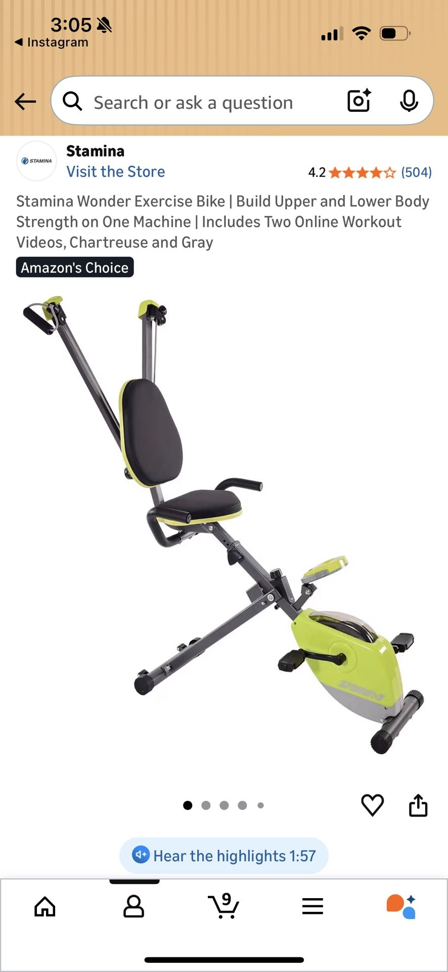 Stamina Wonder Exercise Bike