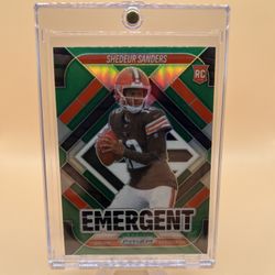 Shedeur Sanders Emergent Green Prizm Rookie Football Card🔥