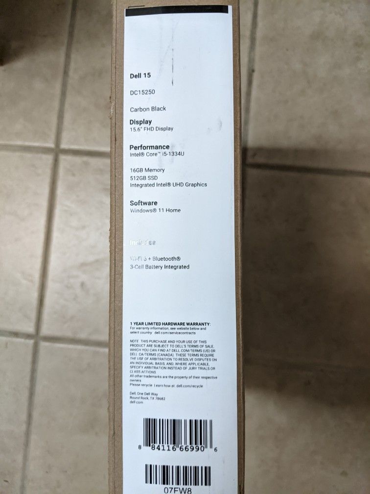 New In Box Dell Laptop I5 13th Gen 1334u 16gb 512gb