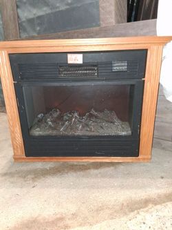 Electric Fireplace Heater with Wood Cabinet