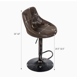 Adjustable height Upholstered Swivel Bar Stool
