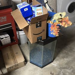 Hexagon 30 gallon  tank , with filter& accessories