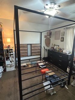 Metal Queen size Canopy bed frame only