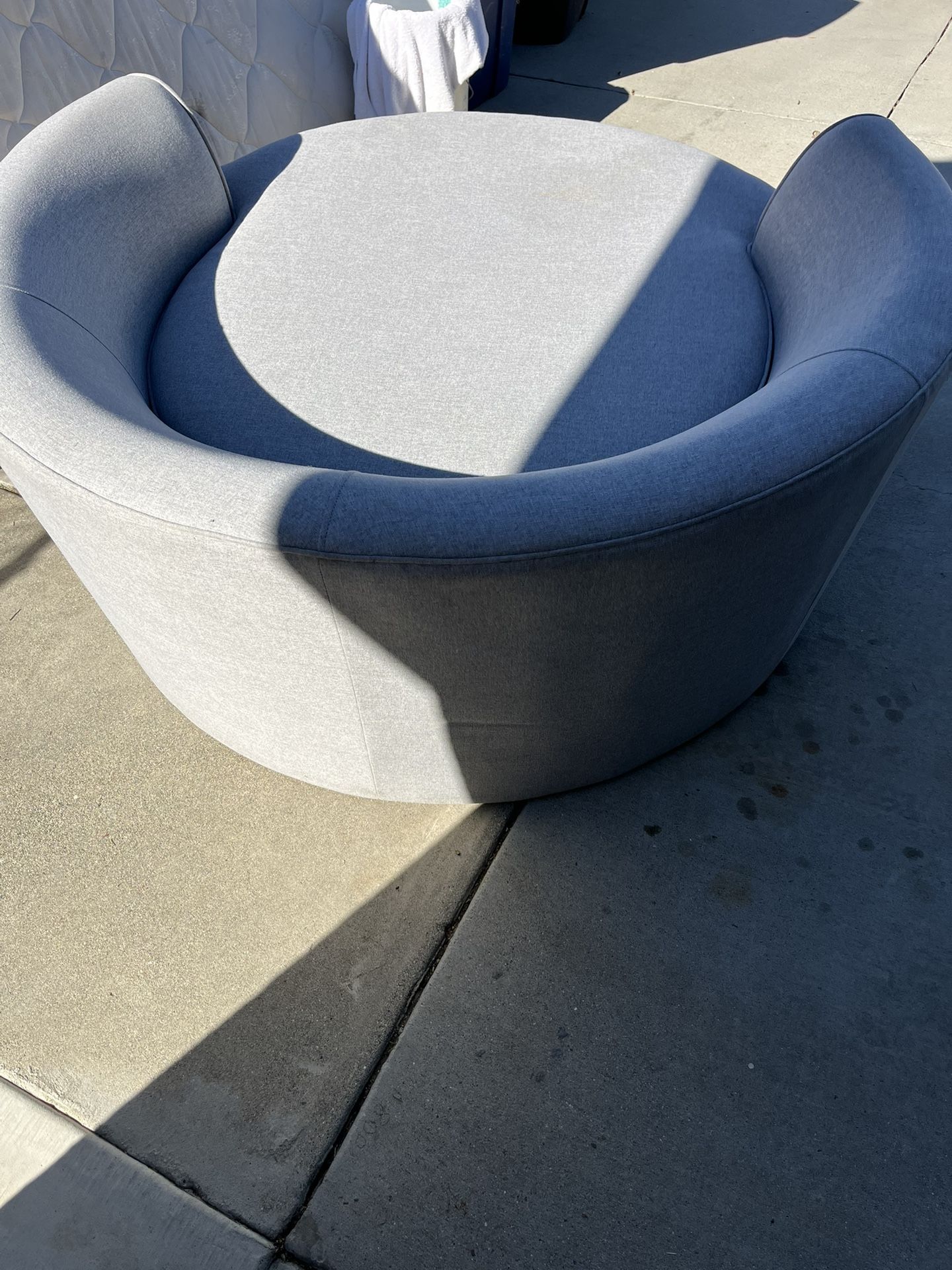 Oversize Round Lounge Chair, Grey