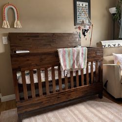 Beautiful Dark Wood Convertible Crib