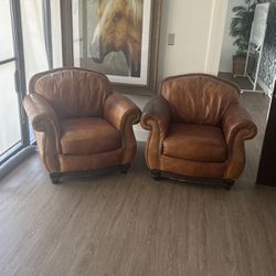 2 Whisky Leather Chairs