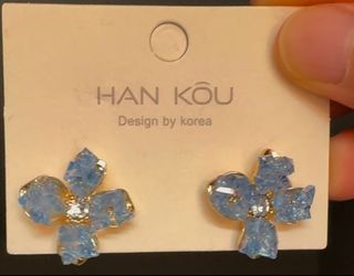 Blue Stone Floral S925 Studs