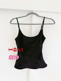 black h&m corset bustier sleeveless tank top