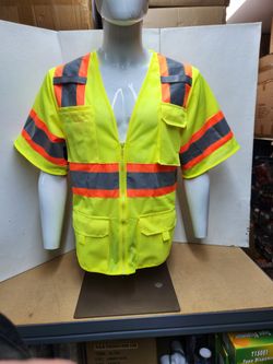 Class 3 Reflective High Visibility Yellow Safety With6 Pockets