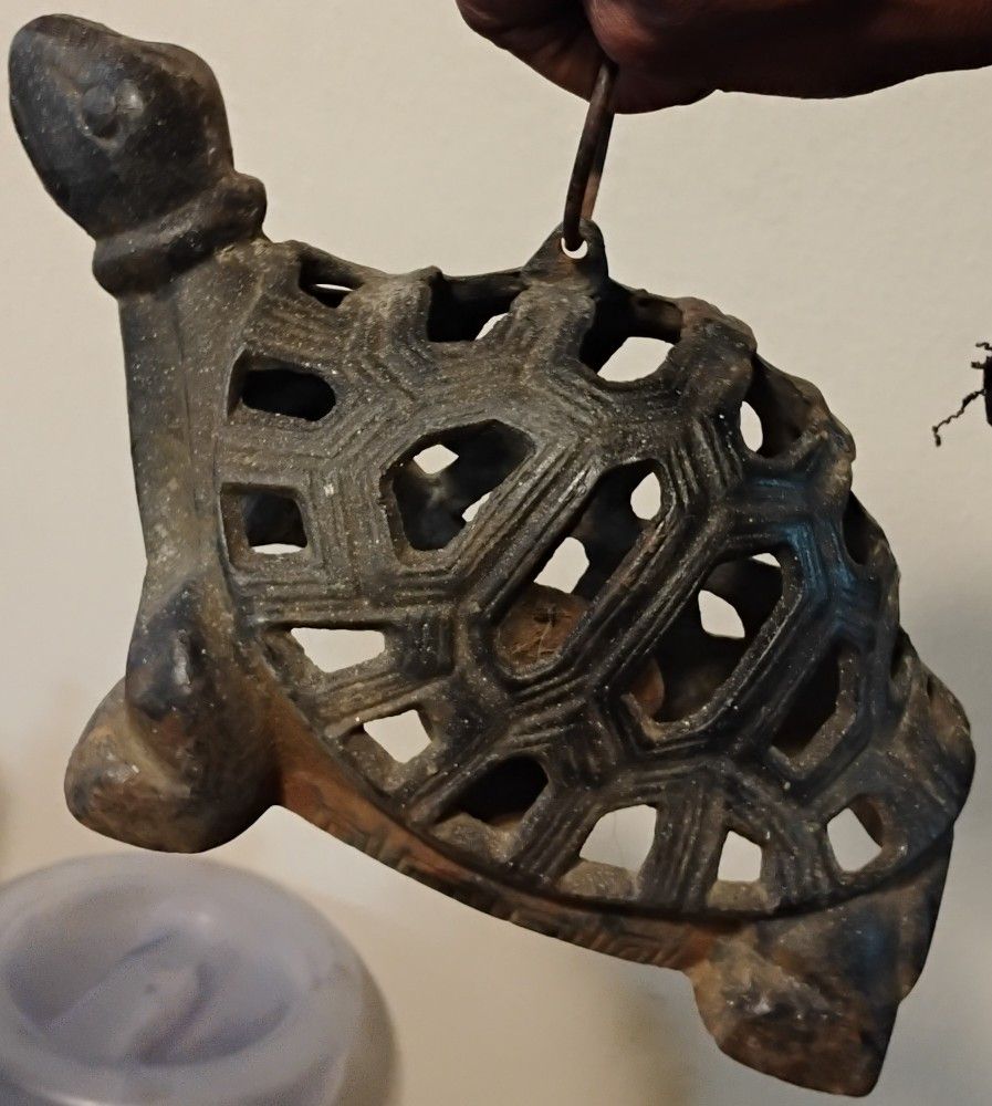 Vintage Cast Iron Turtle Lantern