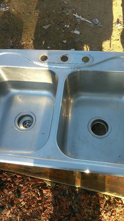 Stainless steel double sink