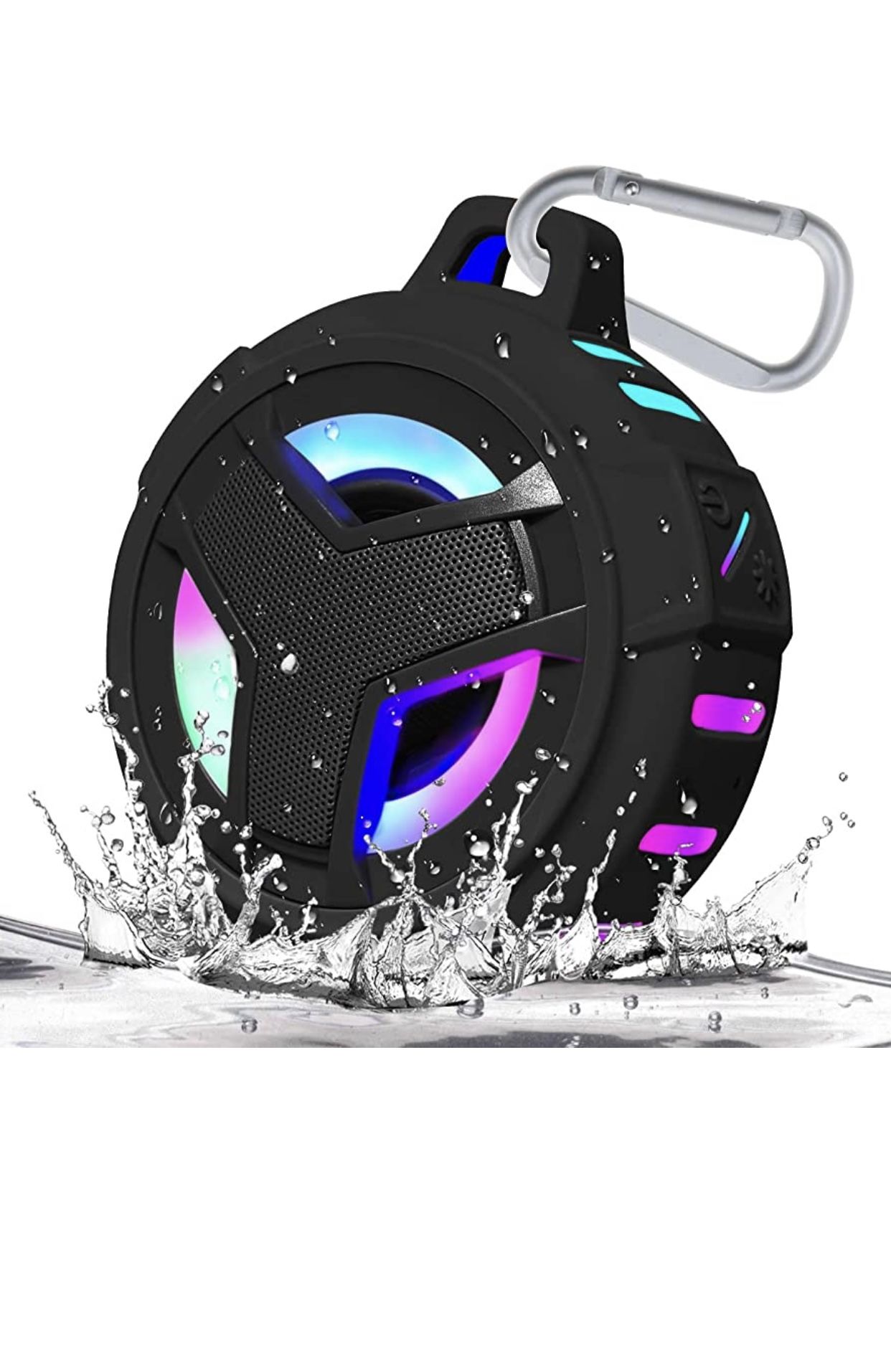 EBODA Bluetooth Shower Speaker, Portable Bluetooth Speakers, IP67 Waterproof Wireless Speaker with LED Light, Floating, 2000mAh, True Wireless Stereo 