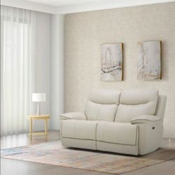Messina Leather Power Loveseat