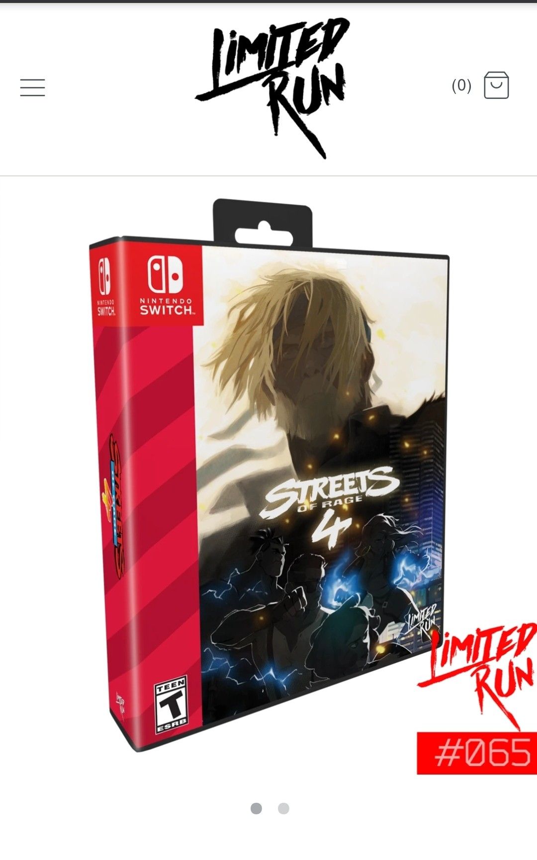 Streets of Rage 4 Switch Limited Run Edition