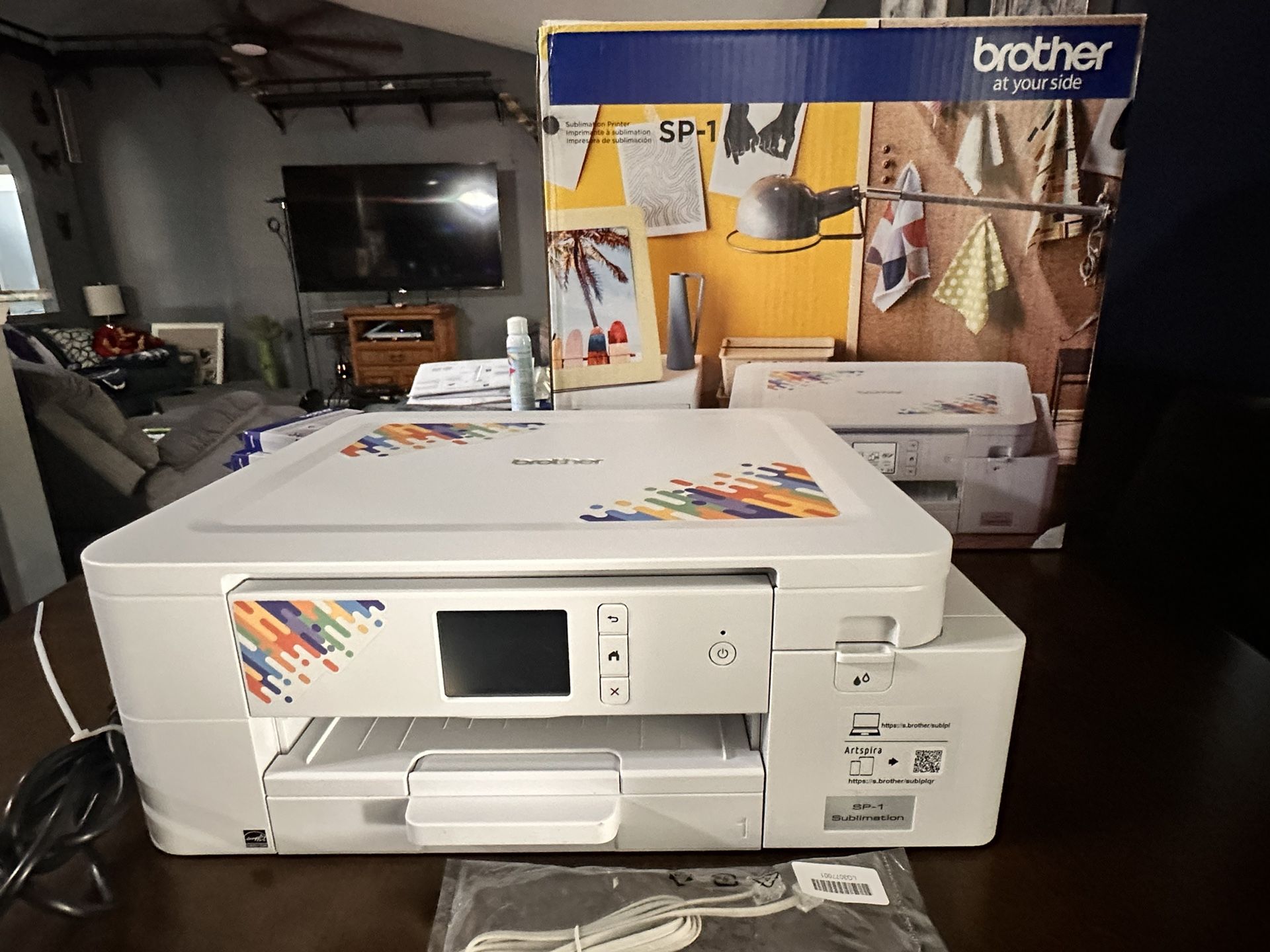 Brother Sublimation Printer w/ Accessories/Heat Press/Crew Neck T-Shirt Bundle