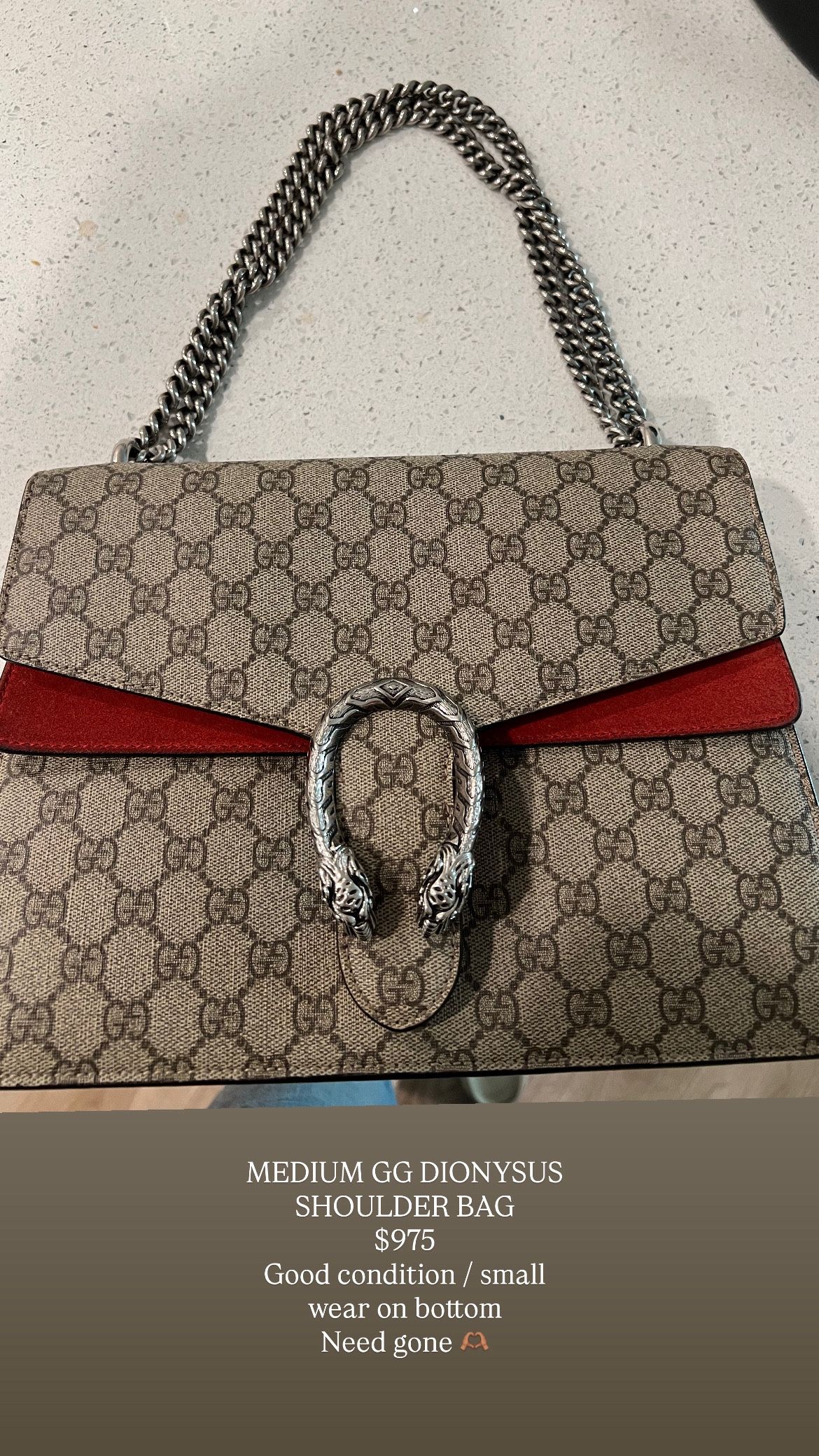 MEDIUM GG DIONYSUS SHOULDER BAG NEED GONE TODAY $700