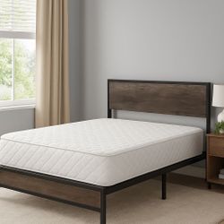  $120 Stylish Bed Frame with Black Railing - Excellent Condition