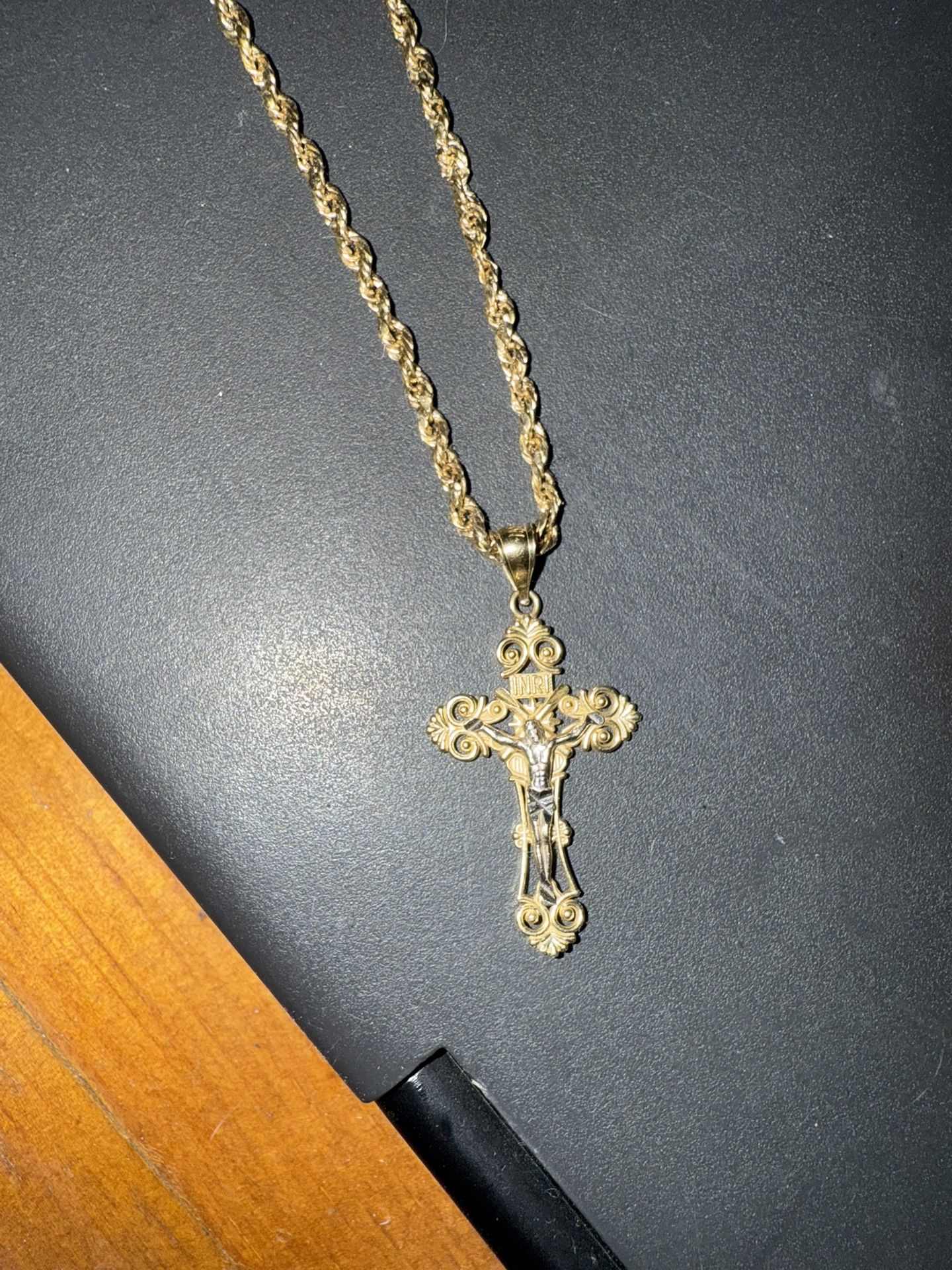 14k cross pendant