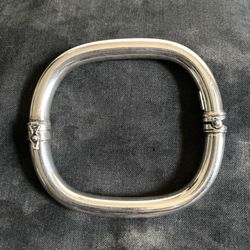 Sterling Silver 925 Italy Vintage Clasp Square Hinged Bracelet Small/Med 7 1/2"i.d 24.38grams