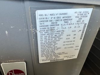 Rheem 13AJN48A01 Outdoor AC Condenser Unit