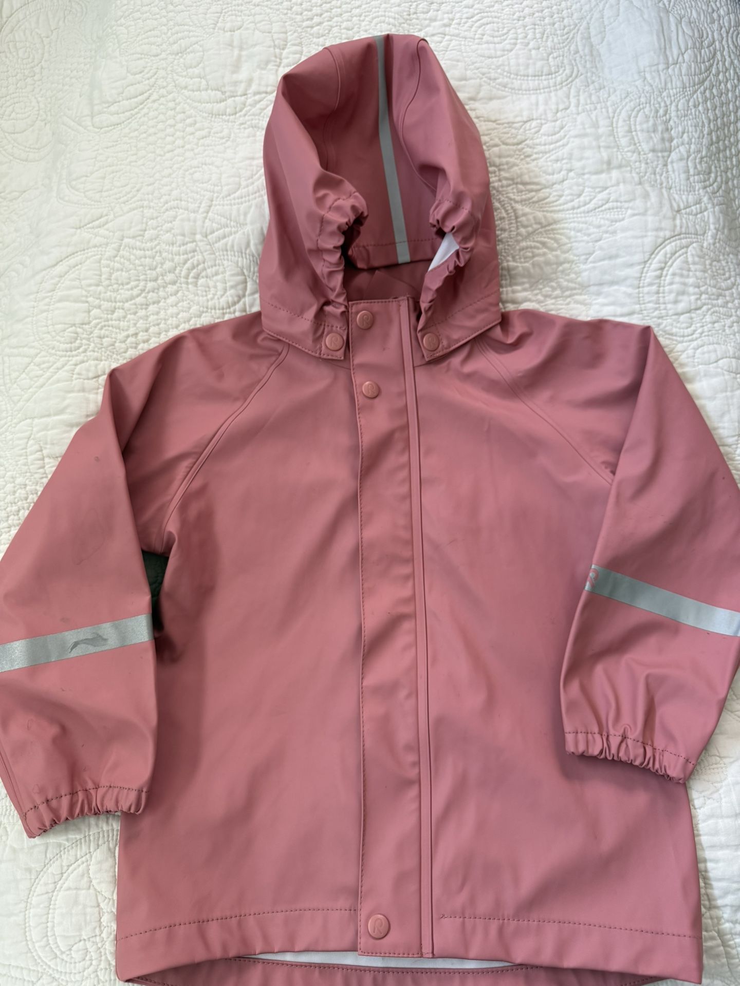 Reima Lammikko Kids Waterproof Suspender Rain Pants Bibs + Jacket * 116cm * pink * like new!