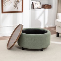 30” round storage -coffee table