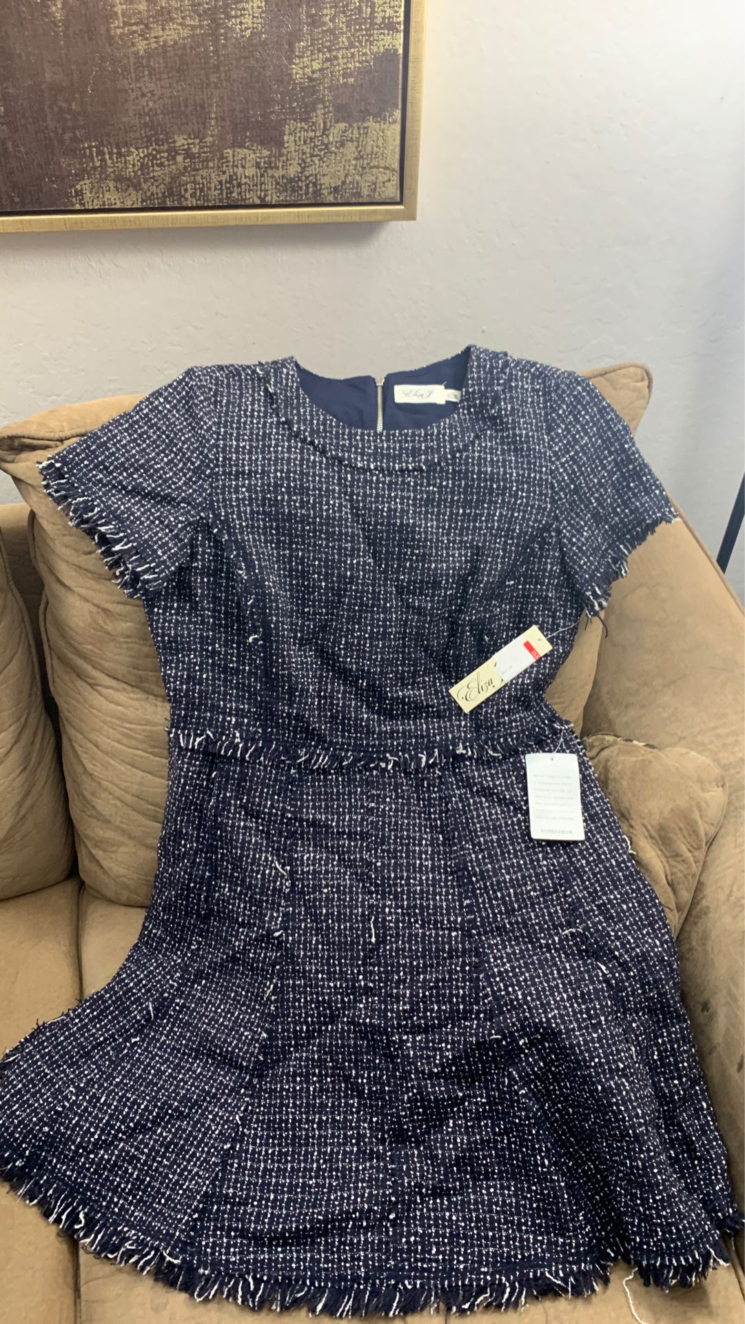 Women’s tweed navy blue dress