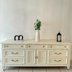 Solid Wood White Dresser | Credenza | Buffet | Console Table | Side Board | MCM