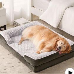 Orthopedic Dog Bed for Large Dogs, Egg Crate Foam Bed for Large Dogs, Equipped with Removable Waterproof Pillow Cover and Anti-Slip Bottom, Pet Bed