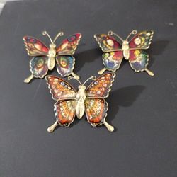 3 Beautiful Butterfly Brooches