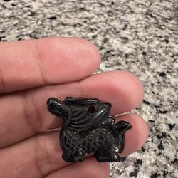Blue Goldstone crystal Chinese Dragon charm pendant