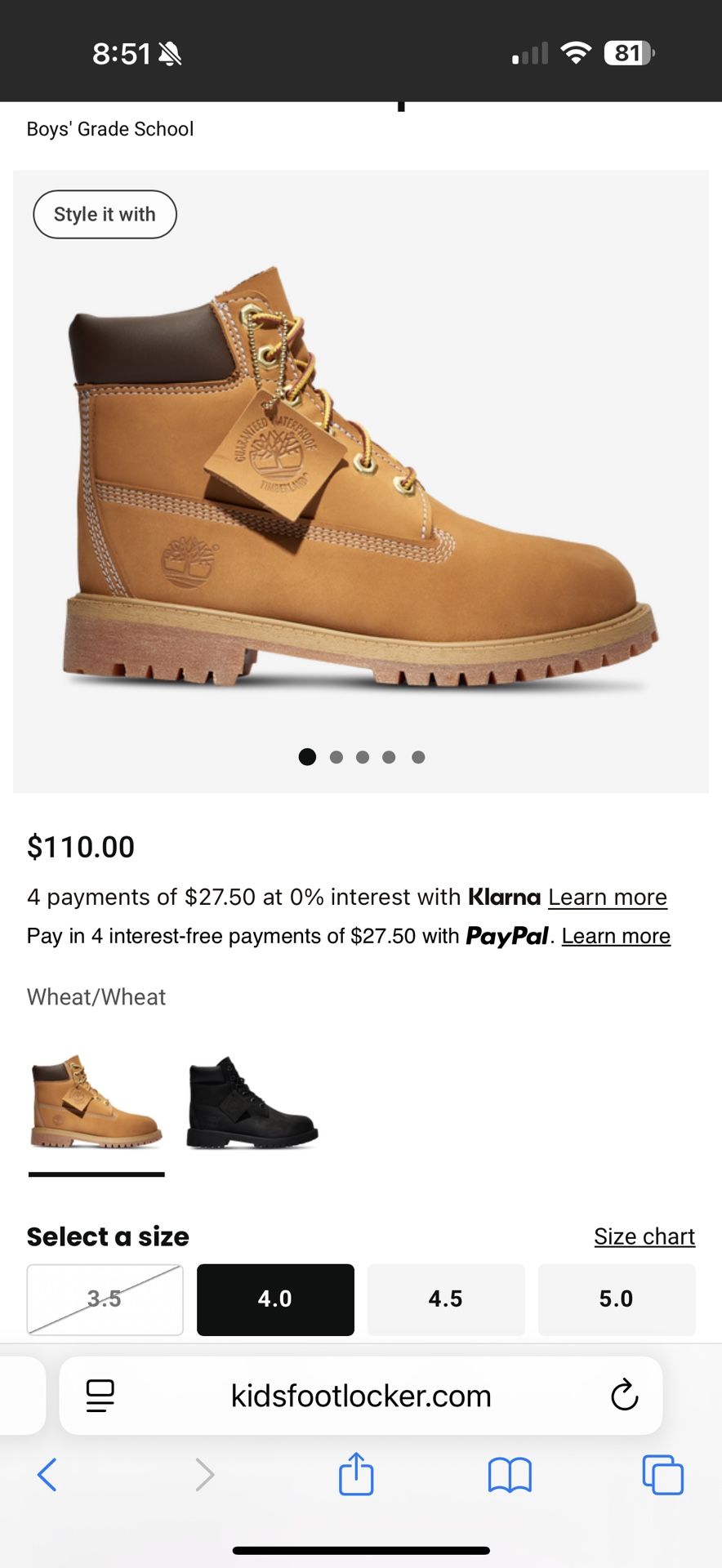 Timberland Waterproof 6" Boots Junior 4