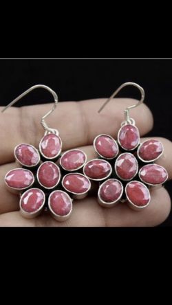 Natural Rough Ruby earrings