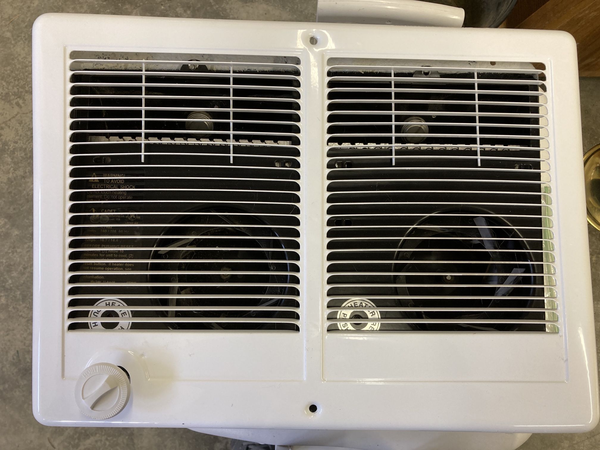 Cadet Wall Heater 240/208 Two Fans