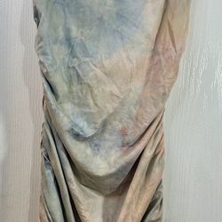 Windsor Women's Tie Dye Ruched Strappy Midi Dress Multicolor Size L