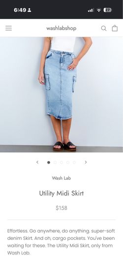 Wash Lab Utility Denim Skirt