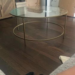 Gold Round Coffee Table 