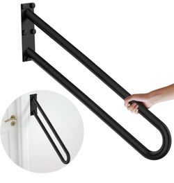 28 Inch Stainless Steel Handrail for 1-5 Steps - 1.25" Tube,ZUEXT U Shaped Oil Rubbed Black Safety Grab Bar for Stairs,Wall Mounted Hand Railing for O
