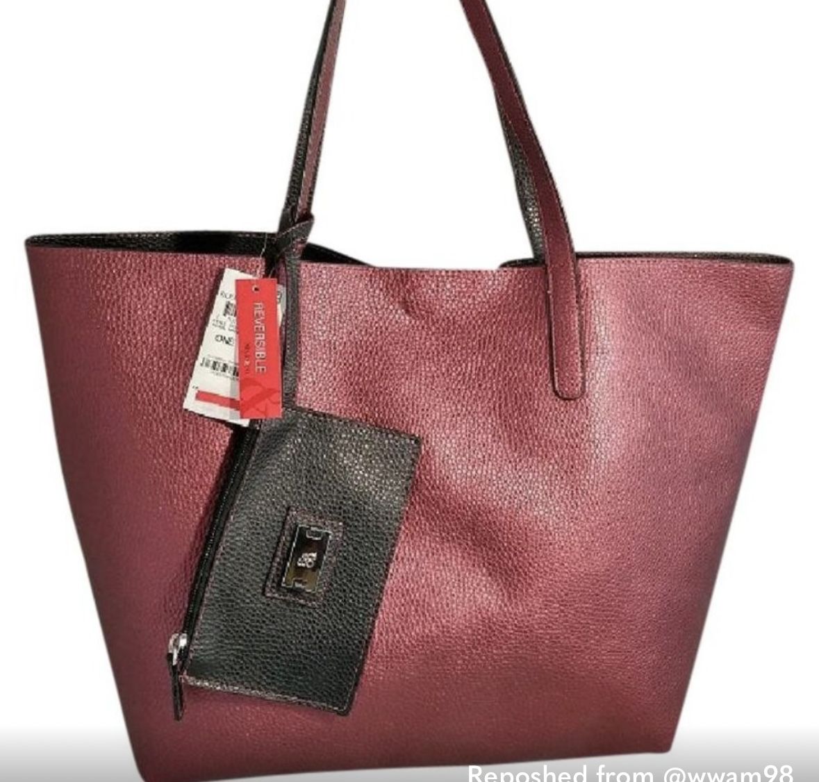 Style &Co Reversible Maroon And Black Handbag