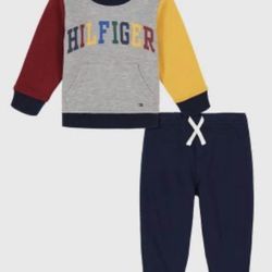 New Tommy Hilfiger Baby Logo Fleece and Jogger Set, 3-6 months